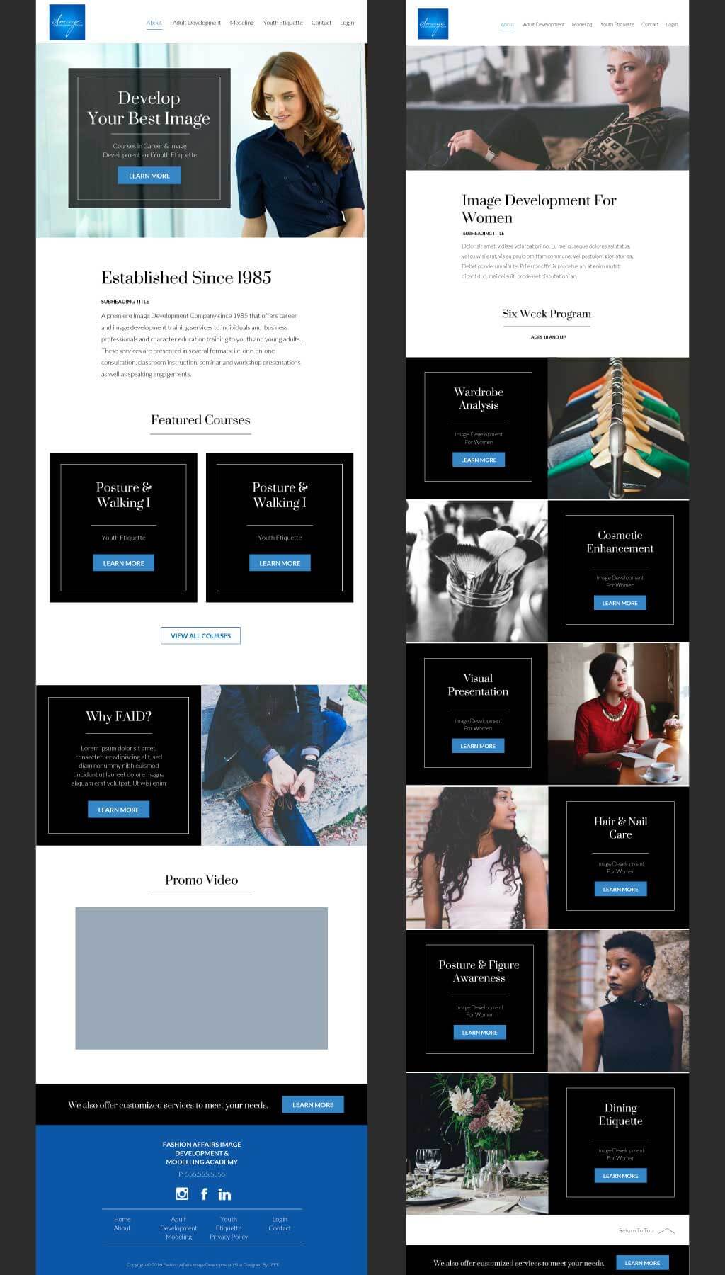 Fashion Affairs & Image Development: website redesign & front-end development